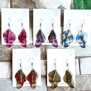 Butterfly wing  handmade  earrings / Enchanted fairy wing earrings/ Fairy wing jewelry/ mother&#39;s day Jewelry/ gift for her