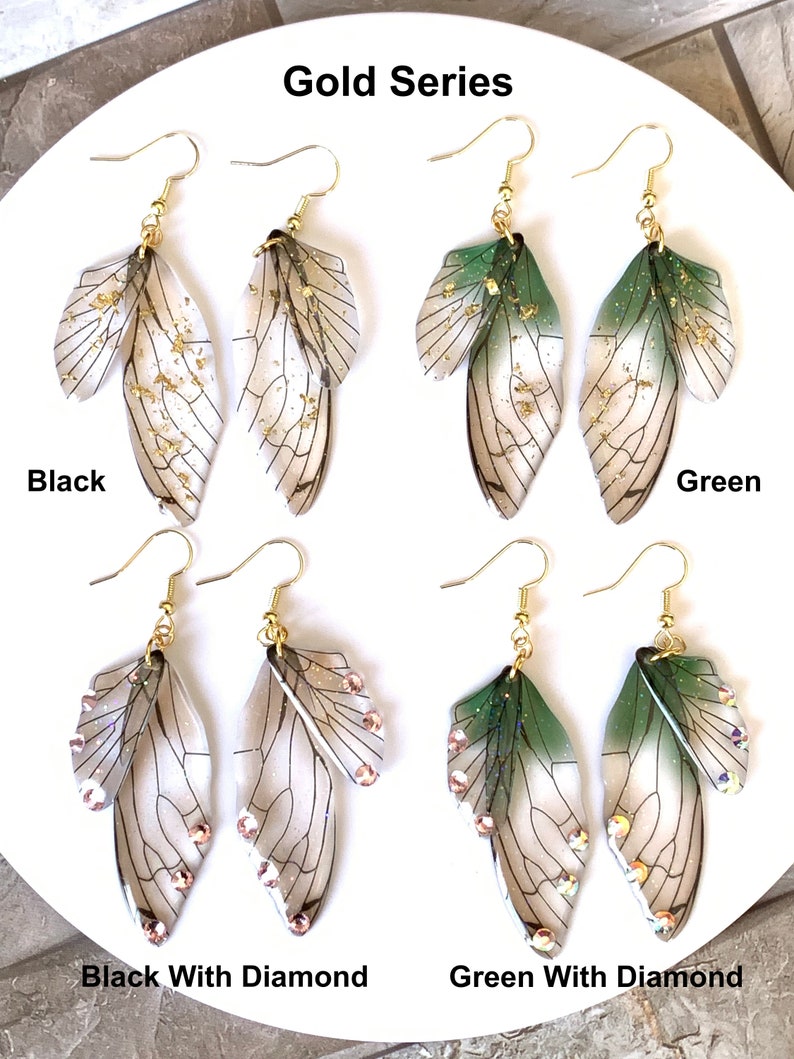 Boucles d'oreilles faites main ailes de papillon/Boucles d'oreilles ailes de fée enchantées/Bijoux ailes de fée/Boucles d'oreilles papillon/Cadeau de Noël/GN/Best-seller cosplay image 4