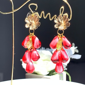 Fruit earring/  Pomegranate seed  earring/ Dangle earring/ Food jewelry/ gift for her