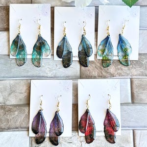 Butterfly wing  handmade  earrings / Enchanted fairy wing earrings/ Fairy wing jewelry/ mother&#39;s day earrings Jewelry