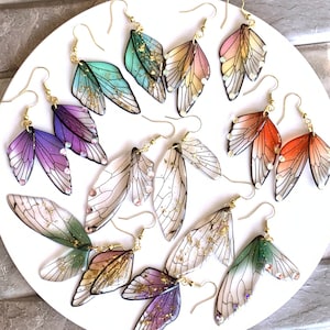 Boucles d'oreilles faites main ailes de papillon/Boucles d'oreilles ailes de fée enchantées/Bijoux ailes de fée/Boucles d'oreilles papillon/Cadeau de Noël/GN/Best-seller cosplay