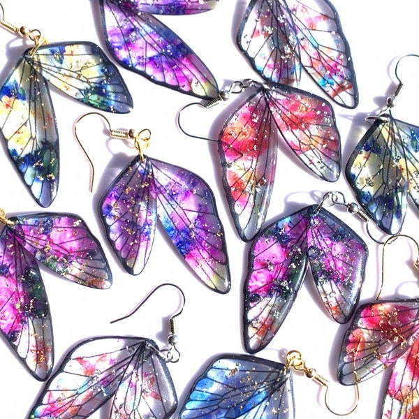 Butterfly wings handmade earrings / Enchanted fairy wing earrings/ Fairy wing jewelry/ Butterfly earrings/Christmas Gift/LARP/Cosplay