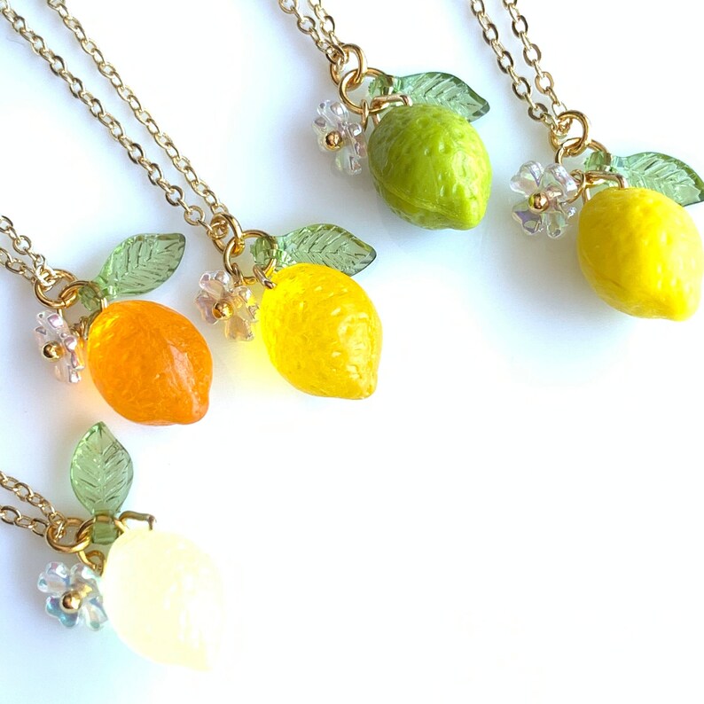 Lemon Necklace/ 14k Gold Filled Necklace / Pendant Necklace/ - Etsy