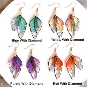 Boucles d'oreilles faites main ailes de papillon/Boucles d'oreilles ailes de fée enchantées/Bijoux ailes de fée/Boucles d'oreilles papillon/Cadeau de Noël/GN/Best-seller cosplay image 3