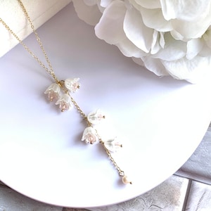 Lily of valley necklace/ White fairy flower necklace/ Spring flower necklace/Gift for her. Inspired by a customer&#39;s request!!