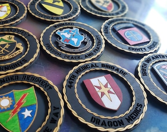Custom Military Unit Insignia with Black Disk Backing | Ornament | Magnet