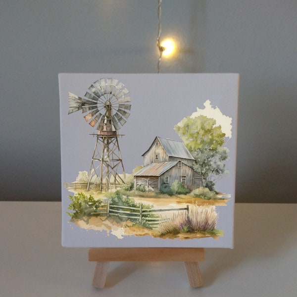 Barn Windmill Desk Decor, Desk Art, Gift, Home and Office Decor, Farm Decor, Windmill Decor, Farmhouse