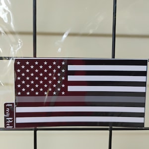 Gray Line Corrections Officer Flag Sticker: Waterproof Decal