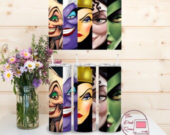Villains Tumbler Wrap, Bad Girls PNG, Sublimation Design (Digital Download)