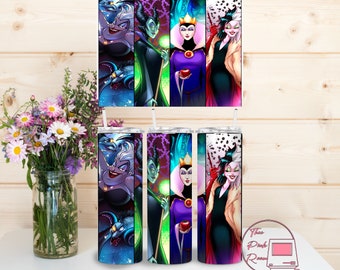 Bösewicht Tumbler 20 Unzen Wrap PNG, Cartoon Sublimationsdesign (digitaler Download)