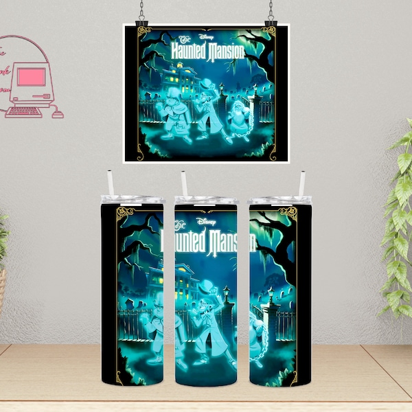 Haunted Mansion tumbler wrap, 20oz skinny tumbler, Haunted Mansion PNG, sublimation tumbler, Hitchhiking ghosts, hitchhiking ghosts tumbler