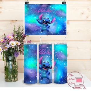 Stitch tumbler wrap, Stitch png, cute monster tumbler, digital file, Stitch sublimation tumbler wrap, skinny tumbler