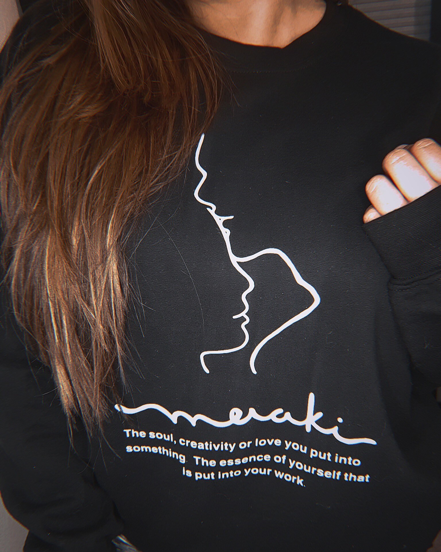 Meraki Passionate Living Sweatshirt Silhouette Couple Line | Etsy