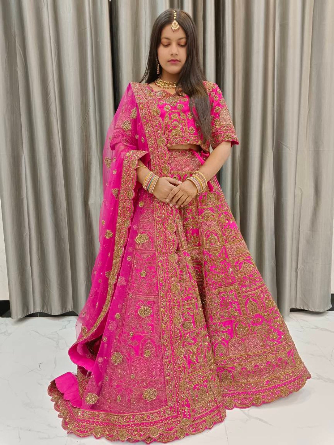 Designer Bridal Lehenga Choli Handmade Pink Bridal Lehenga - Etsy