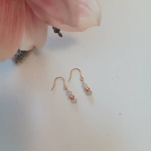 Oorbellen 14K roségoud gevuld met echt wit AAATurmalin