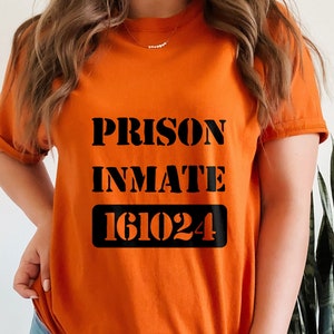 Custom Prison Inmate Shirt, County Jail Inmate Halloween Shirt, Jail Prison T-Shirt, Halloween Gift Shirt, Prisoner Halloween Costume Shirt