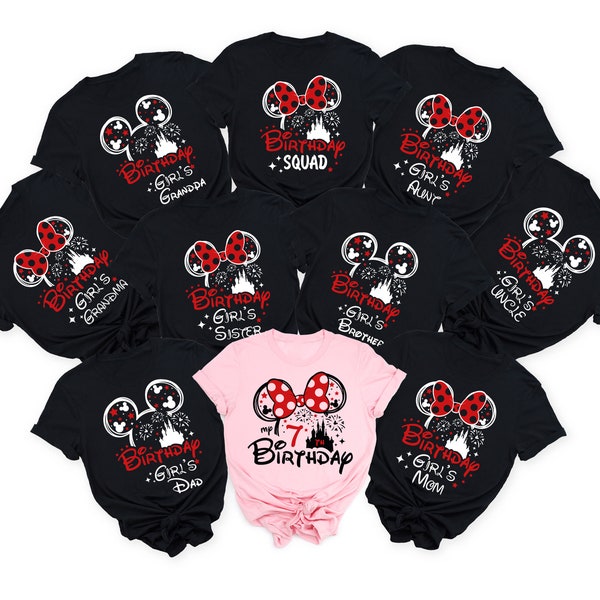 Disney Birthday Family Shirt, Custom Disney Birthday Squad Shirt, Minnie Birthday Squad, Shirts for Women/Men, Birthday Crew Shirt,