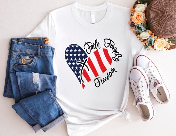 4th Of July Shirt For Women. Heart Shaped USA Flag 4th Of July Shirt For Women. Heart Shaped USA Flag