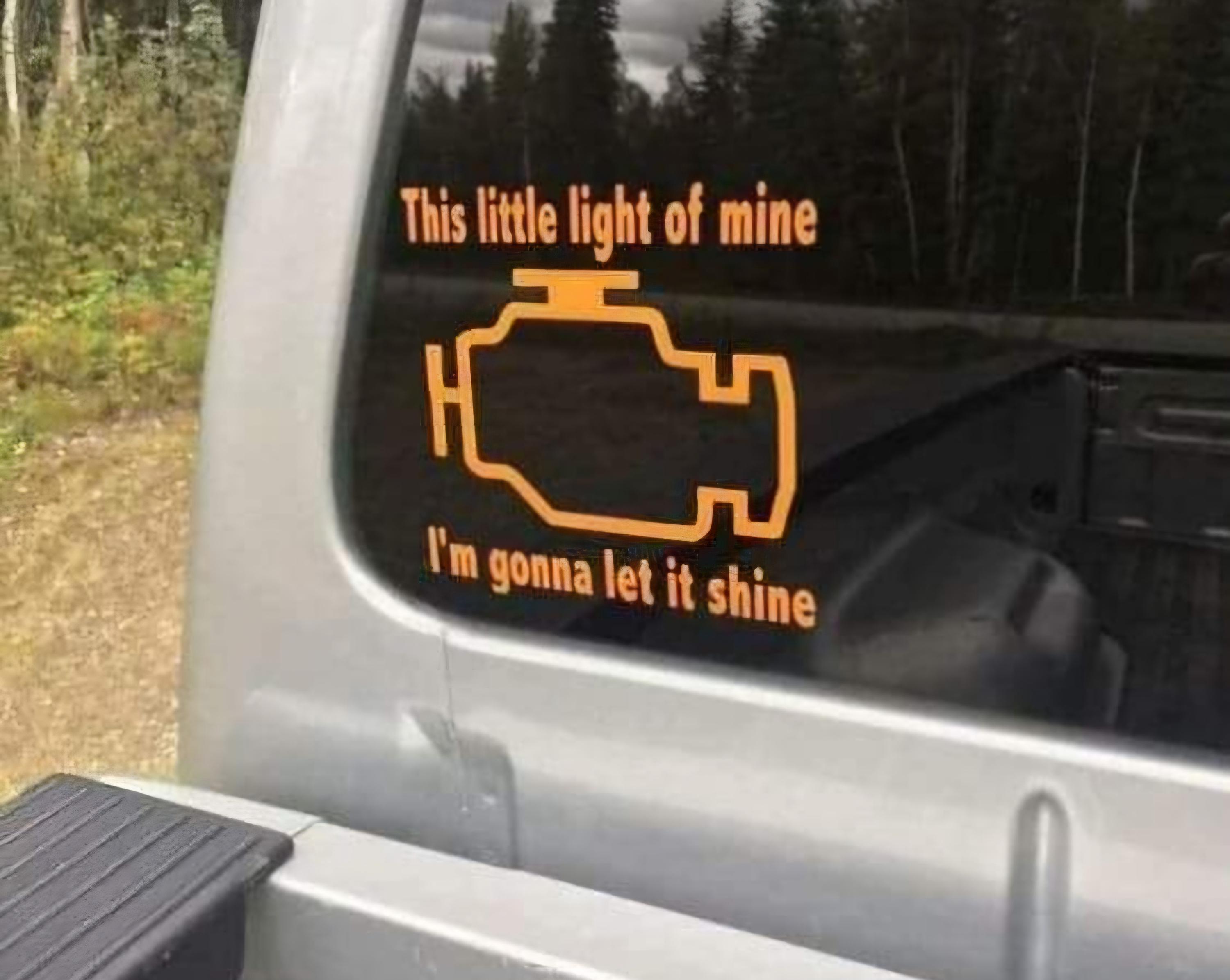 Check Engine Light Decal This Little Light of Mine Car Decal FREE ...