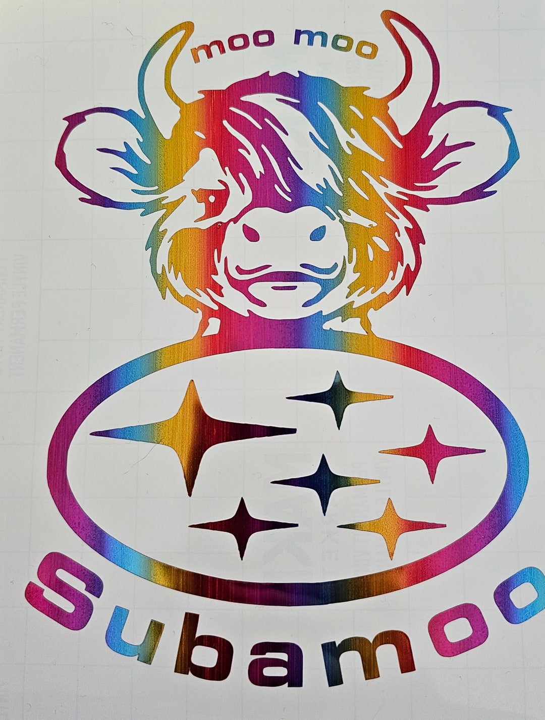 Highland Cow Subie Moo Moo Subamoo Subaru Car Decal FREE Shipping - Etsy