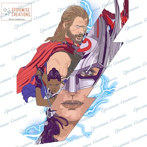 Thor Love and Thunder Thor And Jane X Symbol PNG, Thor and Mighty Thor, Thor Sublimation - INSTANT DOWNLOAD
