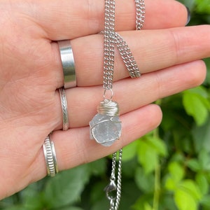 Wire Wrapped Raw Celestite Necklace, Raw Celestite, Rough Celestite, Rough Crystal, Raw Crystal Necklace, Rough Wire Wrapped, Hand Wrapped image 1