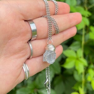 Wire Wrapped Raw Celestite Necklace, Raw Celestite, Rough Celestite, Rough Crystal, Raw Crystal Necklace, Rough Wire Wrapped, Hand Wrapped image 3