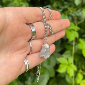 Wire Wrapped Raw Celestite Necklace, Raw Celestite, Rough Celestite, Rough Crystal, Raw Crystal Necklace, Rough Wire Wrapped, Hand Wrapped image 4