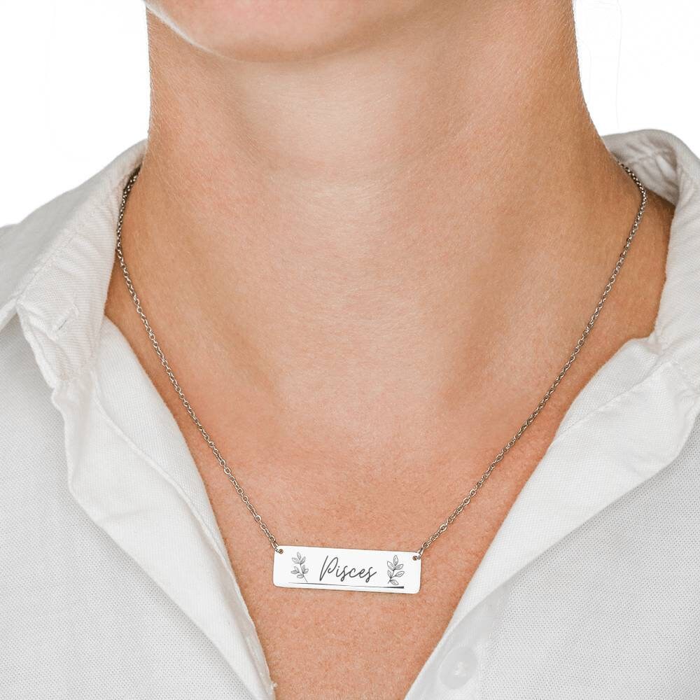 Pisces Zodiac Bar Necklace - Etsy