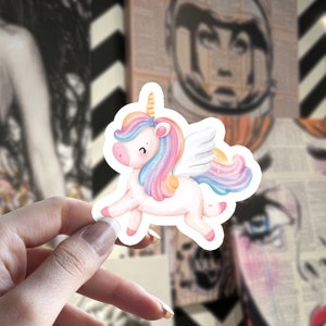 Pastel Unicorn Sticker, Fantasy Sticker, Water Bottle Stickers, Girly Stickers, Kids Stickers