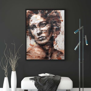 Mario Henrique Elizabeth Taylor Canvas Wall Art, Portrait Art, Feminine Art, Canvas Art Print