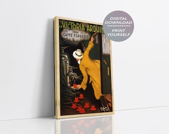 Leonetto Cappiello La Victoria Arduino Vintage Ad Digital Download Printable Wall Art, Kitchen Wall Art, Digital Art Print