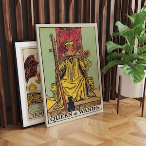 Wandkoningin: canvaskunst aan de muur, tarotkaartkunst, canvaskunstdruk