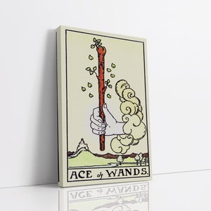Ace of Wands Canvas Wall Art, Tarot Card Art, Canvas Art Print