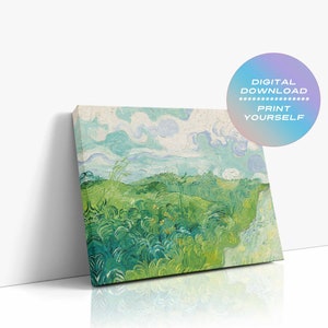 Van Gogh Green Wheat Fields Digital Download Printable Wall Art, Vintage Wall Art, Kids Wall Decor, Digital Art Print