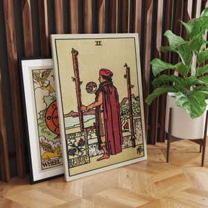 Art mural de toile de deux baguettes, art de carte de tarot, impression d'art de toile