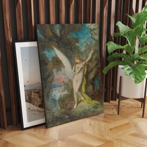 Leda and the Swan Canvas Wall Art, Mythical Art, French Art, Canvas Art Print