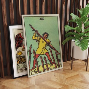 Sept de baguettes murales sur toile, art de la carte de tarot, impression d'art sur toile