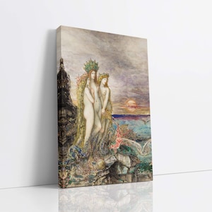 The Sirens Canvas Wall Art, Mythical Art, French Art, Canvas Art Print