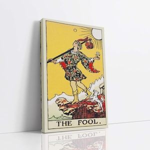 El arte de la pared del lienzo del tonto, el arte de la carta del tarot, el arte de la pared femenina, la impresión del arte del lienzo