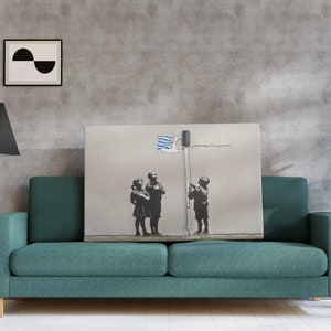 Banksy&#39;s Very Little Helps Graffiti Canvas Wall Art, Urban Style Canvas, Graffiti Wall Art, Canvas Art Print
