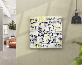 Snoopy Best Friend EGHNA Canvas Wall Art, Urban Style Canvas, Modern Wall Art, Kids Wall Art, Canvas Art Print
