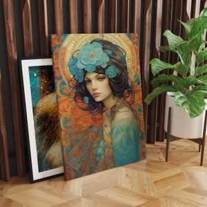 Blue Roses Canvas Wall Art, Modern Wall Art, Floral Art, Feminine Art, Canvas Art Print