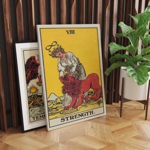 Art mural en toile de force, art de carte de tarot, art mural féminin, impression d'art sur toile
