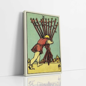 Tien van toverstokken canvas muurkunst, tarotkaartkunst, canvaskunstdruk