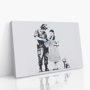 Banksy&#39;s Stop and Search Graffiti Canvas Wall Art, Urban Style Canvas, Graffiti Wall Art, Canvas Art Print