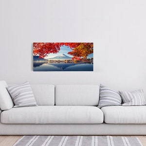 Mount Fuji Canvas Wall Art, Modern Wall Art, Kids Art, Nature Art, Canvas Art Print