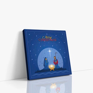 Christmas Nativity Canvas Wall Art, Religious Style Canvas, Holiday Art, Christian Christmas Art, Canvas Art Print