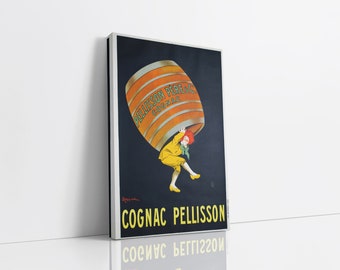 Leonetto Cappiello Cognac Pellisson Vintage Ad Canvas Wall Art, Bar Art, Canvas Art Print