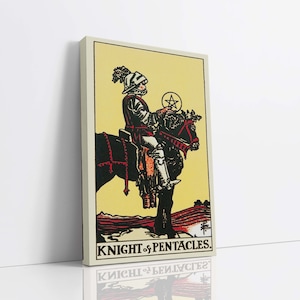 Ridder van Pentakels canvas muurkunst, tarotkaartkunst, canvaskunstdruk